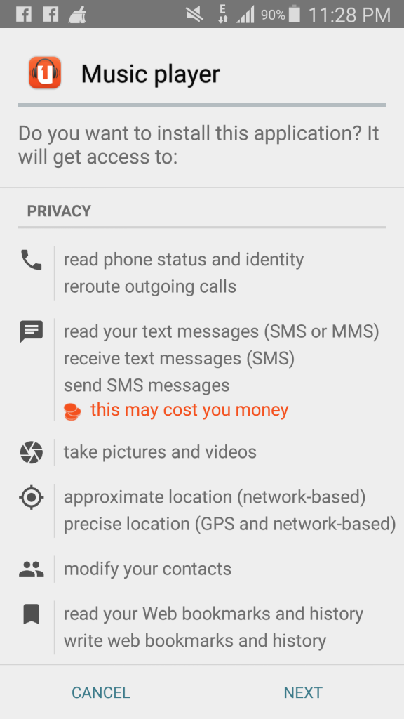 untrusted Android App Permissions