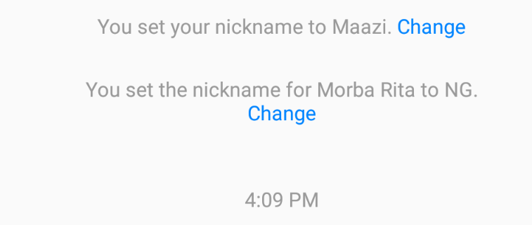 set messenger nicknames - change nickname