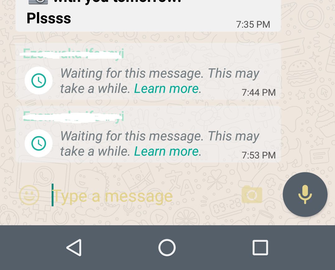 Waiting for this message whatsapp