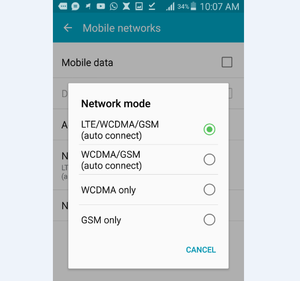 android network mode