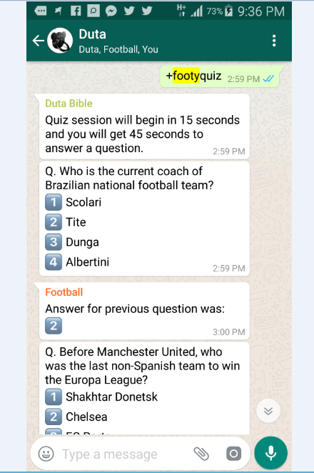 Play Football Game Quiz on WhatsApp » ChuksGuide