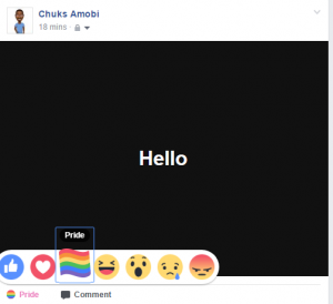 enable Rainbow Pride Button on Facebook post