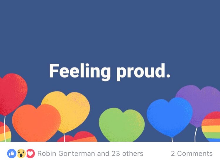 How to react with Rainbow Pride Button on Facebook post
