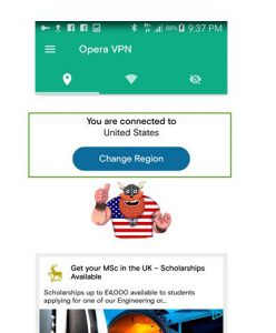 Opera VPN to install country denied apps