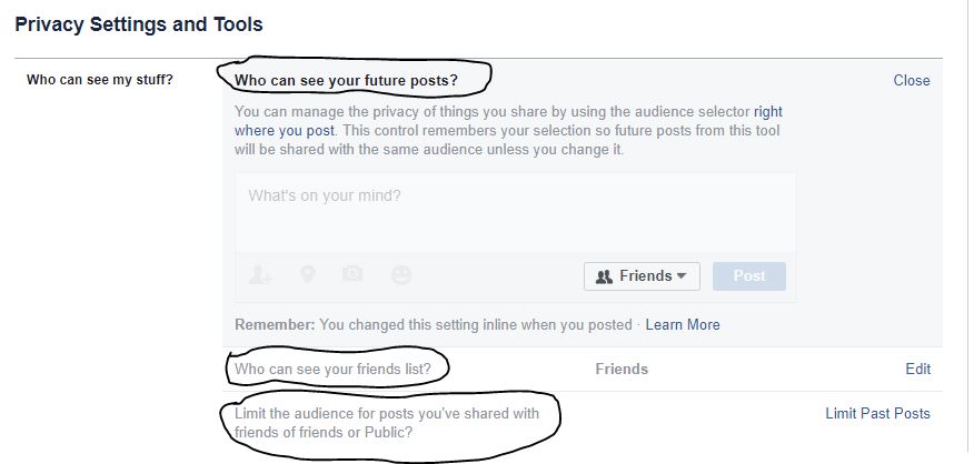 Limit past posts to friends