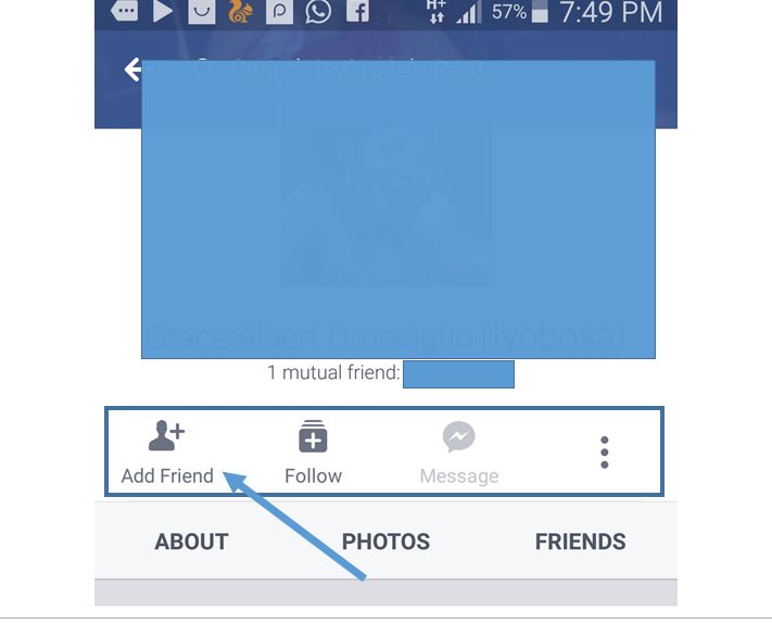 Facebook message button greyed out not showing. Can't send message on Facebook