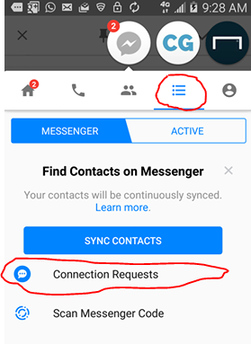 view ignored message on Messenger