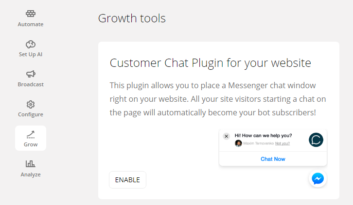 Customer Chat Plugin for your website