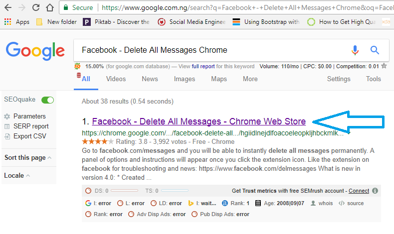 delete all facebook messenger messages with chrome