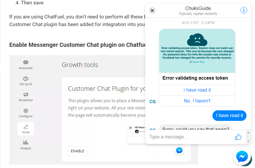 Messenger Customer Chat Plugin Beta