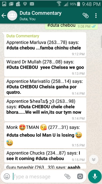 Duta WhatsApp LIVE commentary Coverage