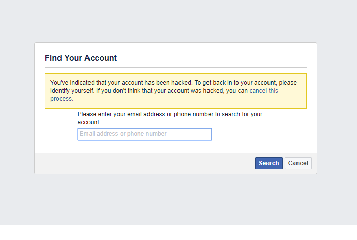 recover restore hacked facebook account