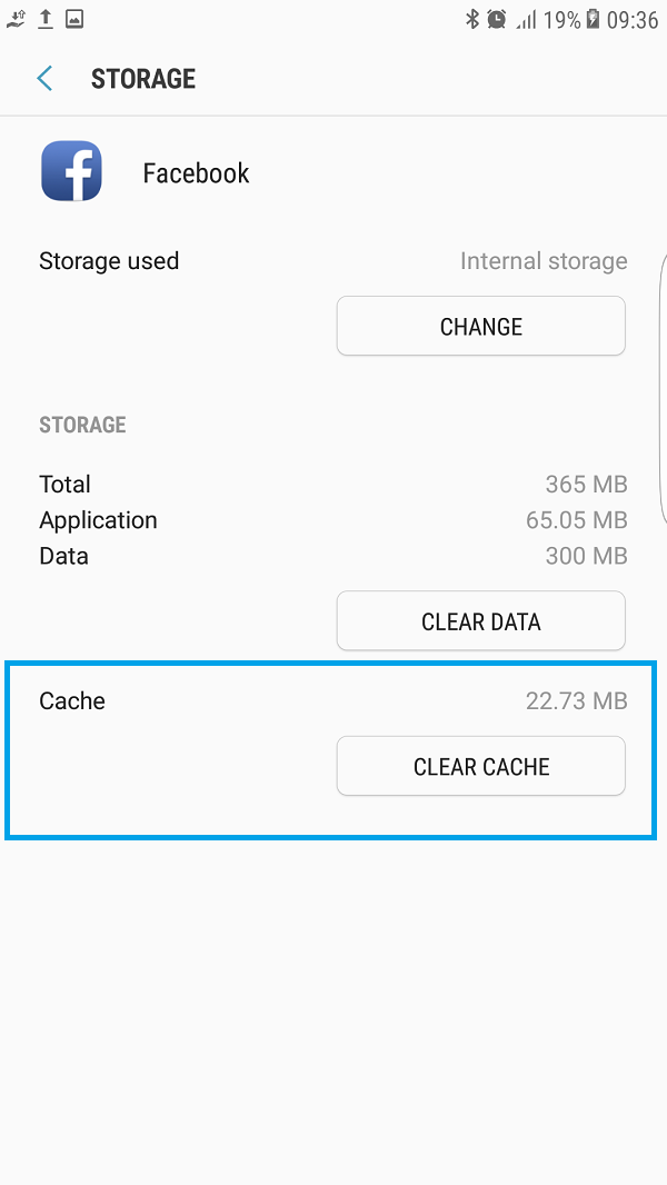 Facebook has stopped clear cache