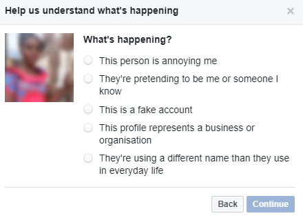 report fake facebook account 2018
