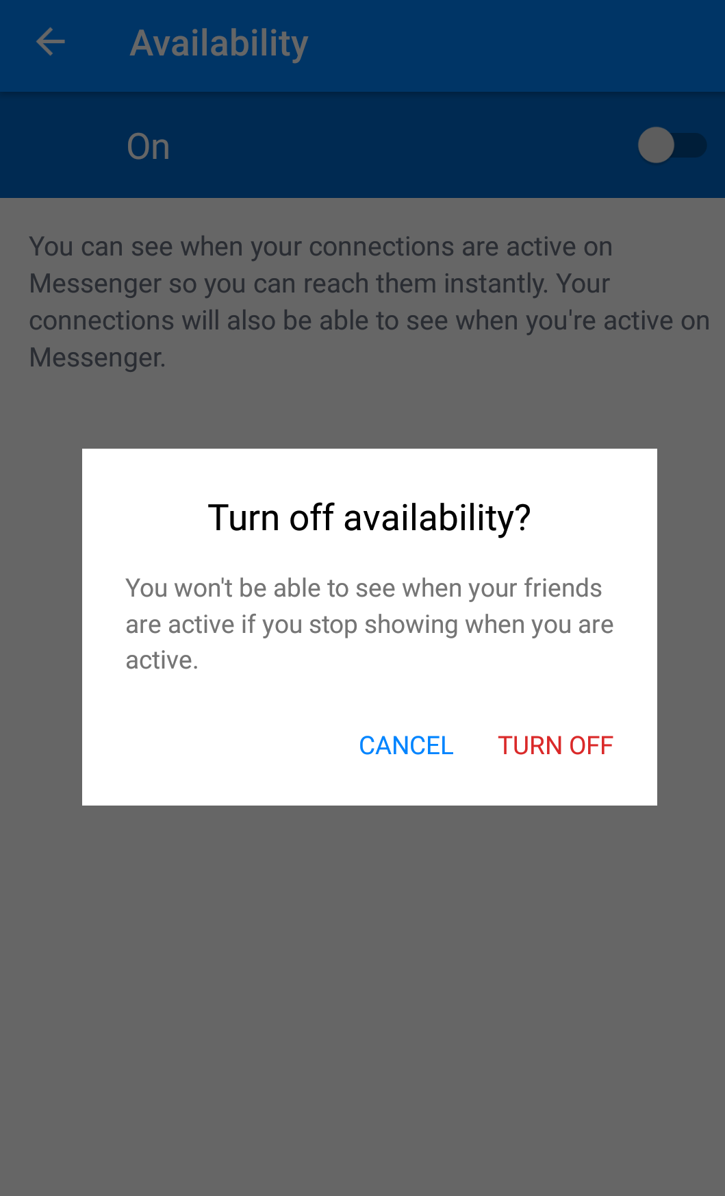 Turn off active now messenger