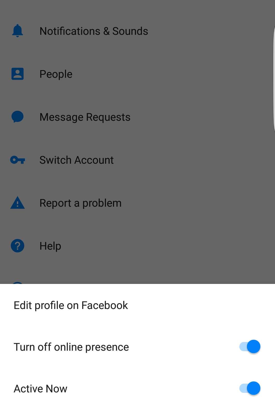 Turn off active now messenger lite