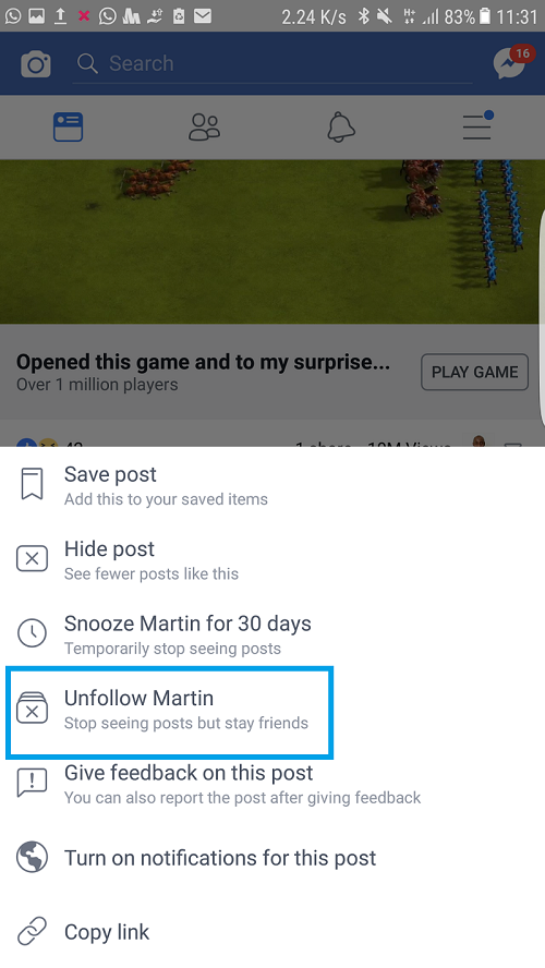 Stop seeing annoying posts on news Feed