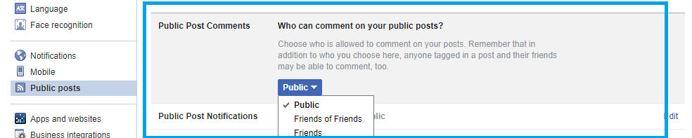 Restrict people that are not your friend on Facebook to comment on your posts