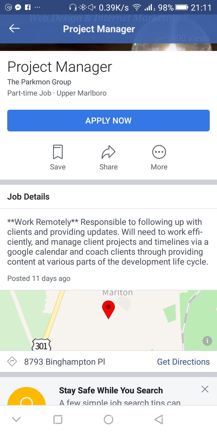 apply jobs on Facebook