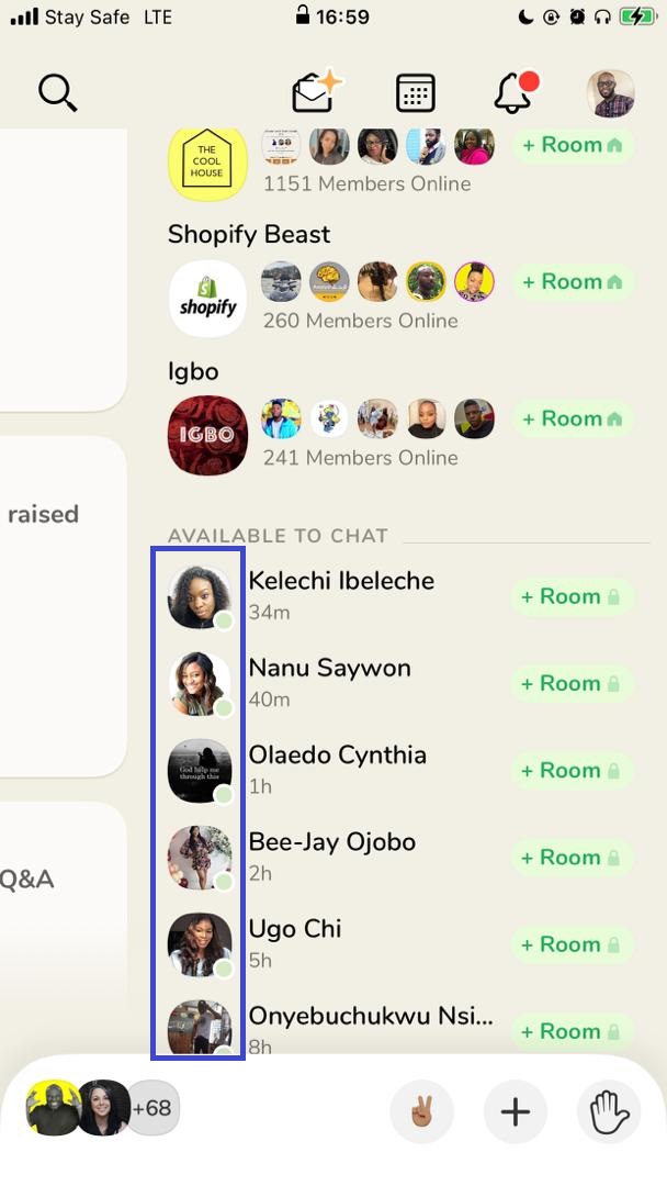 check clubhouse online status